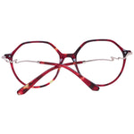 Sandro Red Women Glasses Frame, full-rim round acetate design with demo lenses, includes branded case, size 52-17-140.