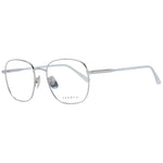 Sandro Silver Women Glasses Frame, square style, full-rim stainless steel, silver finish, includes branded case, stylish eyewear for women.