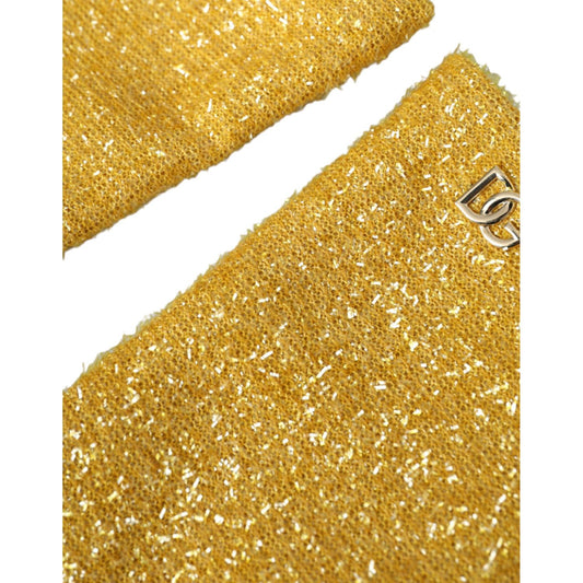 Dolce & Gabbana Gold Lurex Fantasia Mid Arm Length Gloves LB30108-7.5