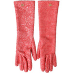 Dolce & Gabbana Pink Lurex Fantasia Mid Arm Length Gloves LB30111-7.5