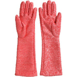 Dolce & Gabbana Pink Lurex Fantasia Mid Arm Length Gloves LB30111-7.5