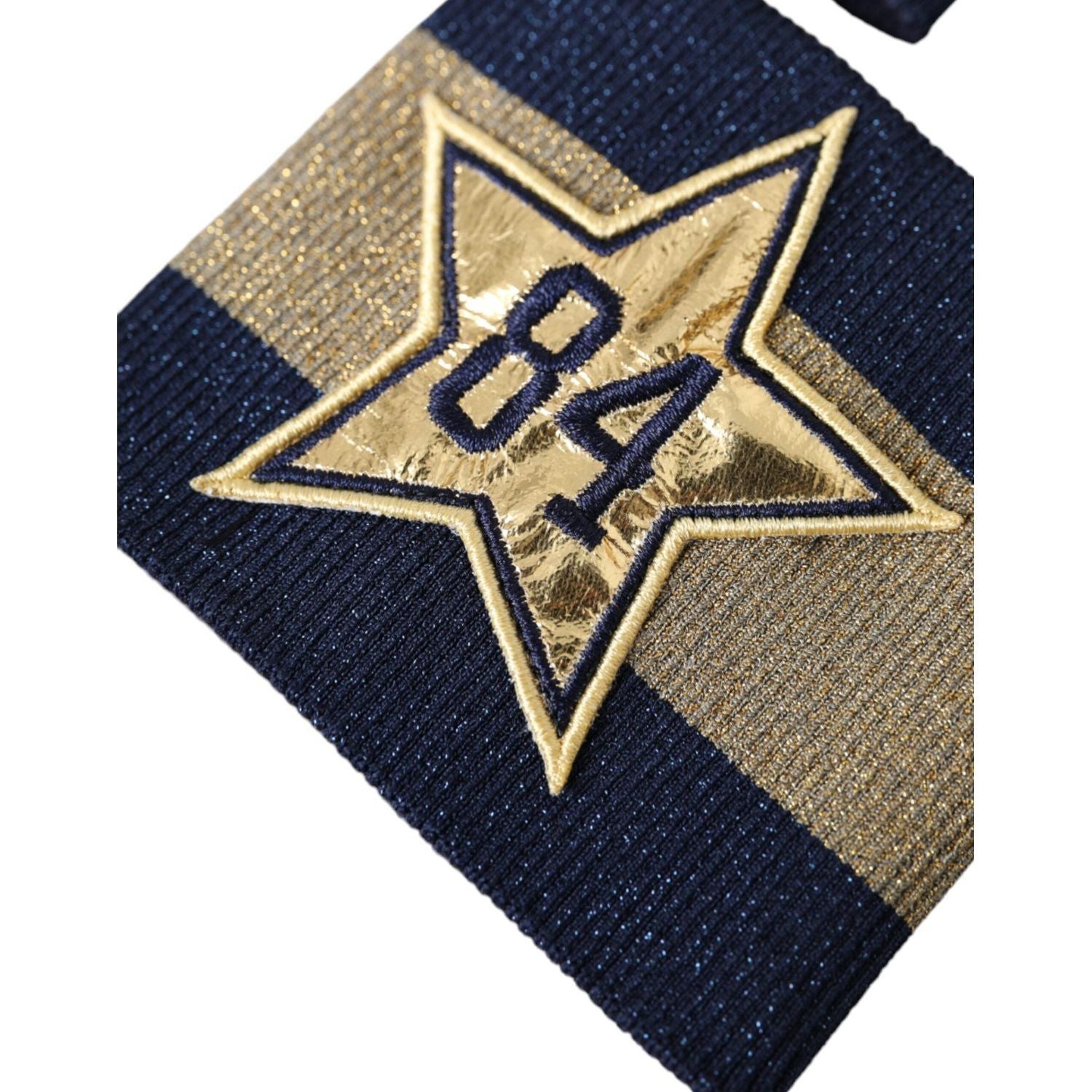 سوار دولتشي آند غابانا من الفيسكوز باللون الأسود والذهبي مع شعار Star 84