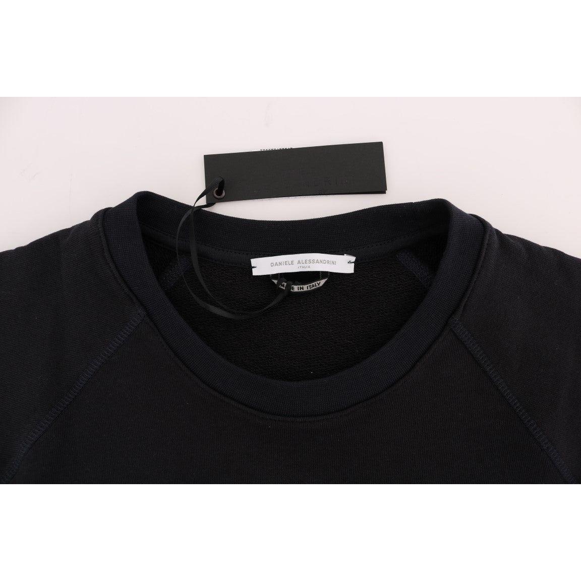 Daniele Alessandrini Blue Crewneck Cotton Sweater TSH1351#2-5