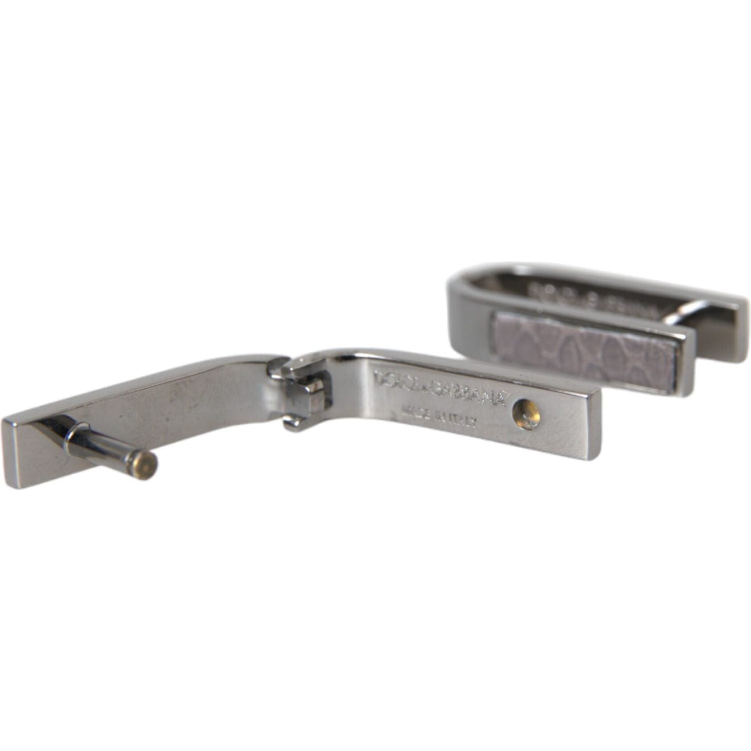 أزرار أكمام للرجال من دولتشي آند غابانا مصنوعة من معدن مطلي بالفضة