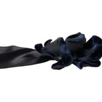 Dolce & Gabbana Black Silk Gold Brass Floral Hair Pin Brooch SMY10193