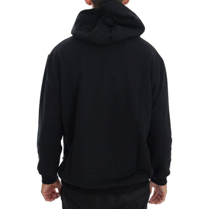 Daniele Alessandrini Black Gym Casual Hooded Cotton Sweater