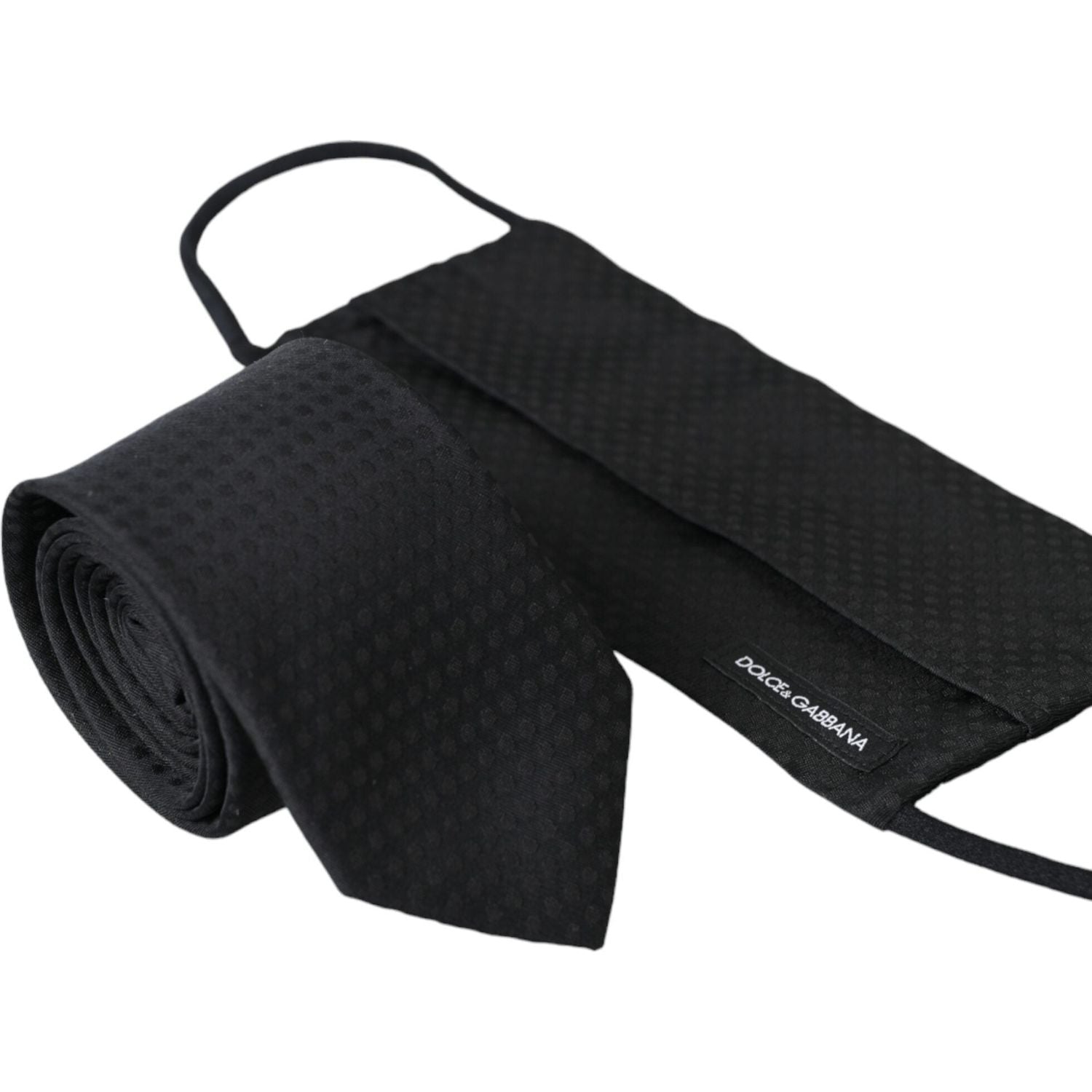 قناع وجه قابل للتعديل من دولتشي آند غابانا مصنوع من الحرير بنسبة 100% باللون الأسود