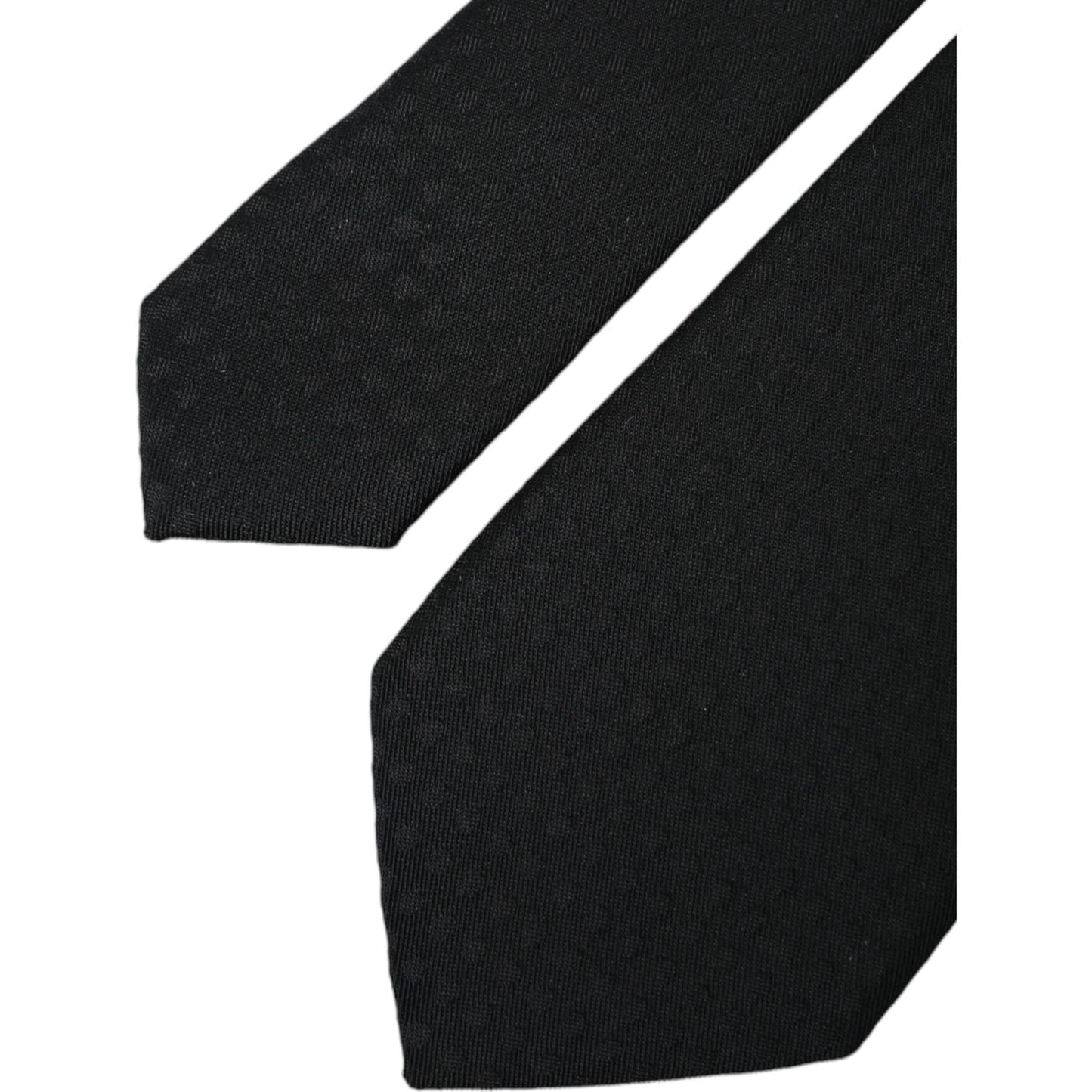 Dolce & Gabbana Black 100% Silk Adjustable Necktie Face Mask KRA3271