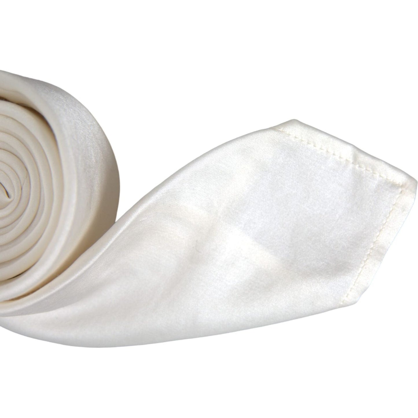 Dolce & Gabbana White Silk Blend Adjustable Tie Men