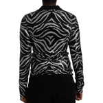 Dolce & Gabbana Black Silver Sequined Polyester Sweater TSH86286-48
