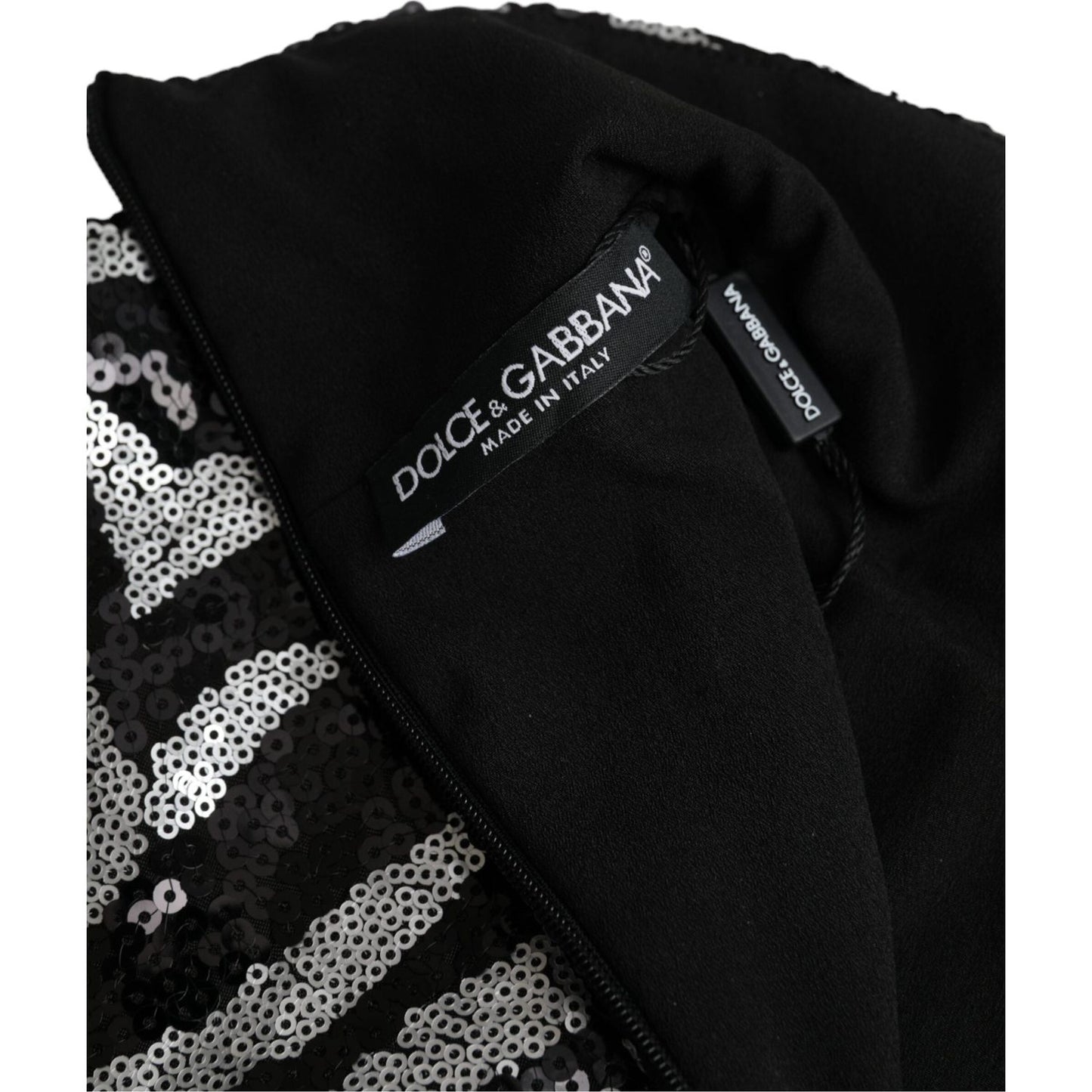 Dolce & Gabbana Black Silver Sequined Polyester Sweater TSH86286-48