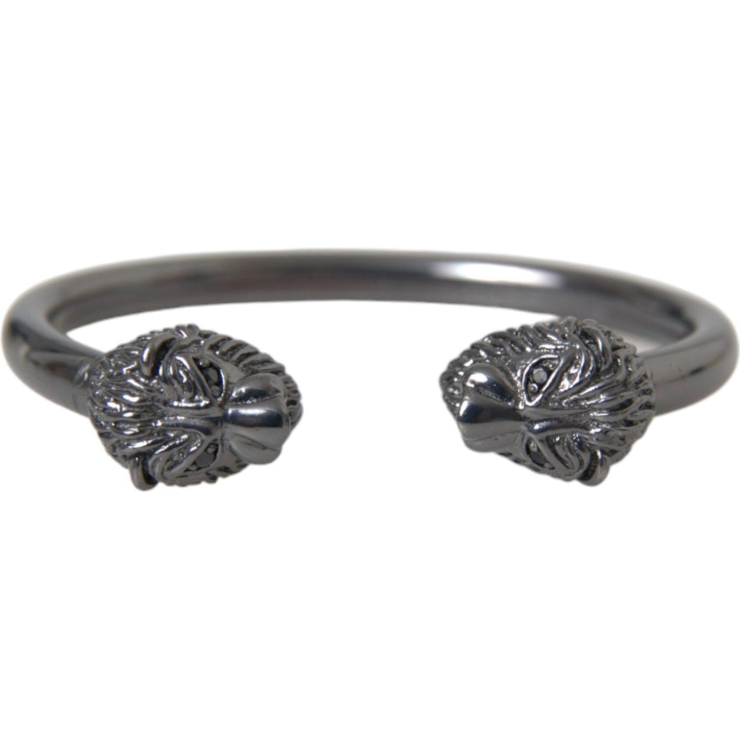 Nialaya Black Rhodium Lion Bangle Bracelet Women