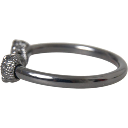 Nialaya Black Rhodium Lion Bangle Bracelet Women