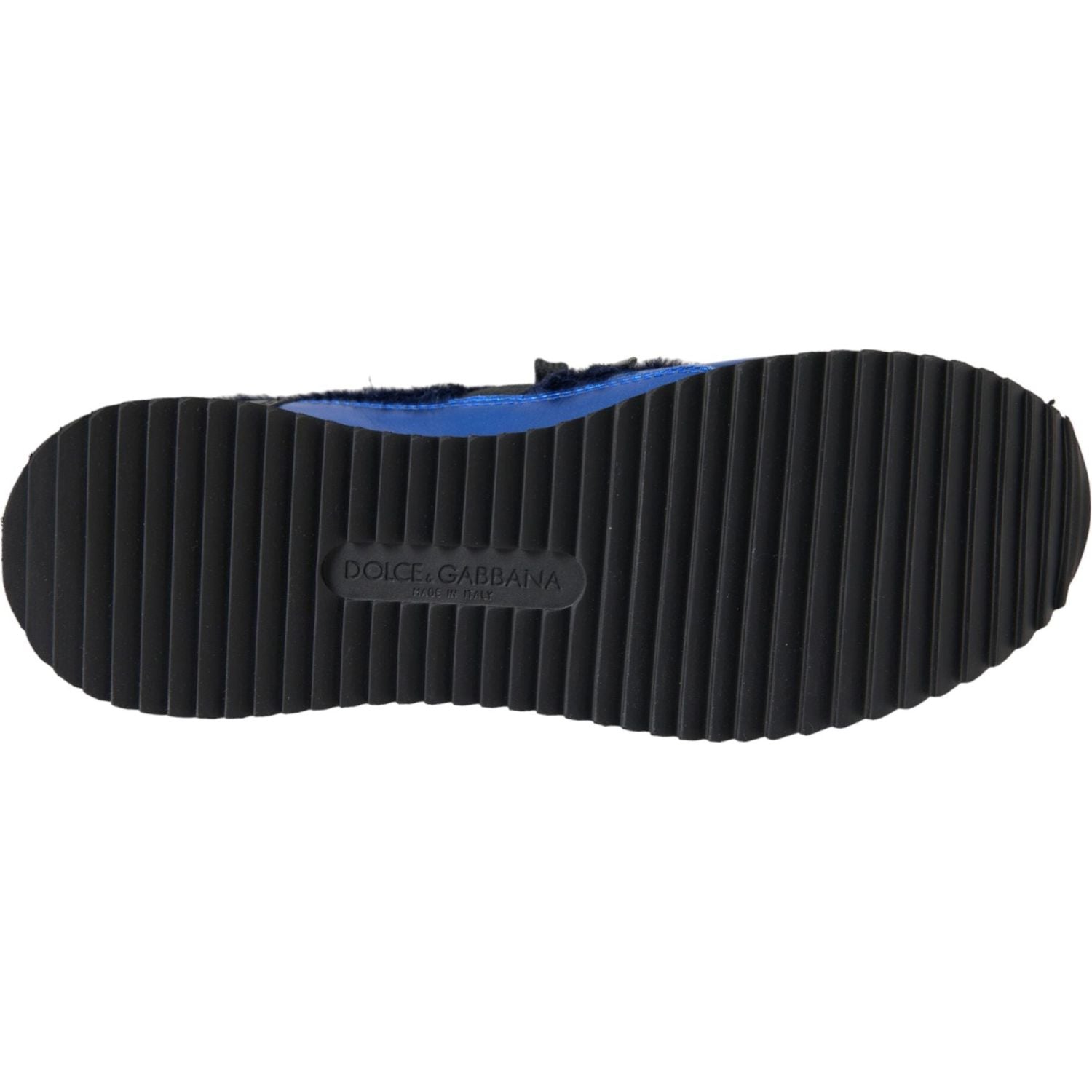 حذاء رياضي من الجلد باللون الأزرق والأسود من دولتشي آند غابانا
