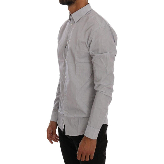 Frankie Morello White Blue Check Casual Cotton Regular Fit Shirt TSH1399-5