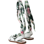 Dolce & Gabbana Multicolor Floral Print Ankle Wrap Sandals Shoes LA11062-37