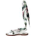 Dolce & Gabbana Multicolor Floral Print Ankle Wrap Sandals Shoes LA11062-37