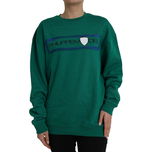 Philippe Model Green Cotton Logo Print Long Sleeves Pullover Sweater TSH83274-XL