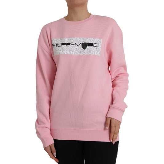 Philippe Model Pink Cotton Logo Print Long Sleeves Pullover Sweater TSH83294-XL