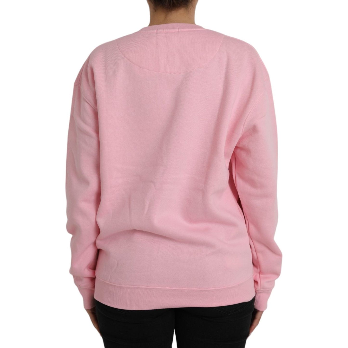 Philippe Model Pink Cotton Logo Print Long Sleeves Pullover Sweater