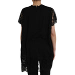 Dolce & Gabbana Black Sacred Heart Print Cotton Lace T-shirt TSH8141-42