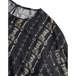 Dolce & Gabbana Black Key Castle Print Silk Blouse T-shirt TSH83829-42