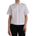 Dolce & Gabbana White Collared Short Sleeve Polo Shirt Top TSH852013-44