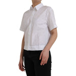 Dolce & Gabbana White Collared Short Sleeve Polo Shirt Top TSH852013-44