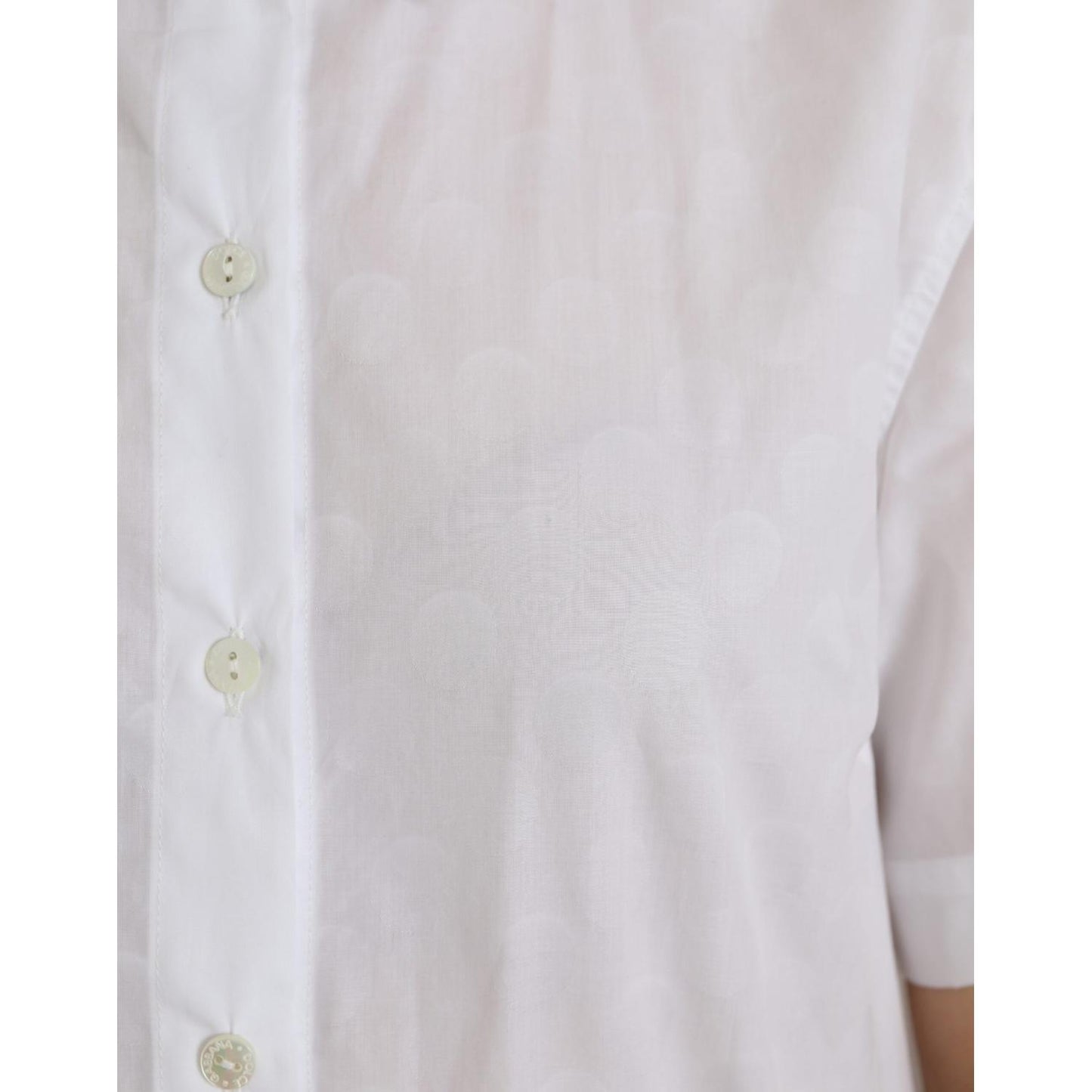 Dolce & Gabbana White Collared Short Sleeve Polo Shirt Top TSH852013-44