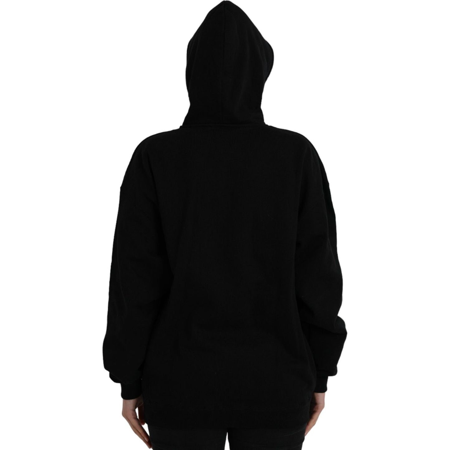 Balenciaga Black Cotton Logo Hooded Pullover Sweatshirt Sweater