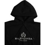 Balenciaga Black Cotton Logo Hooded Pullover Sweatshirt Sweater TSH8495-XS