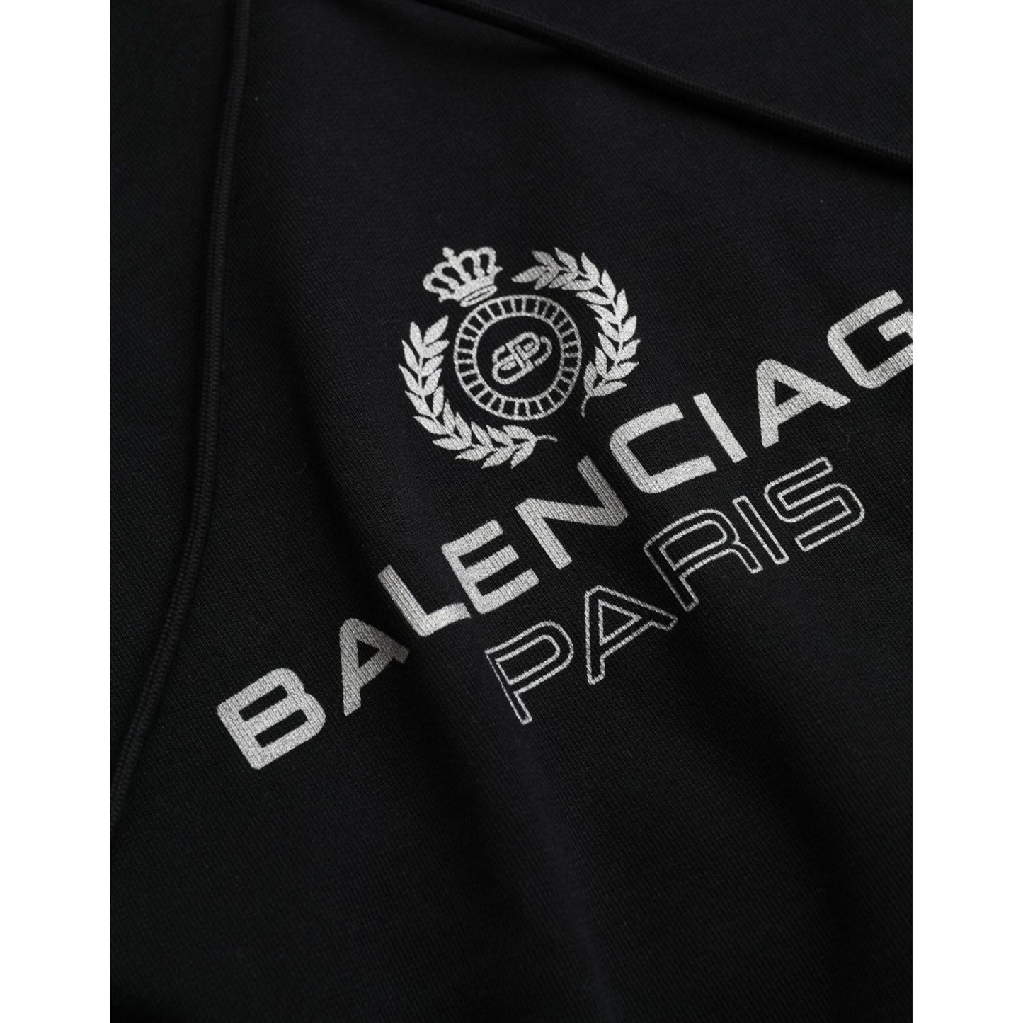 Balenciaga Black Cotton Logo Hooded Pullover Sweatshirt Sweater TSH8495-XS