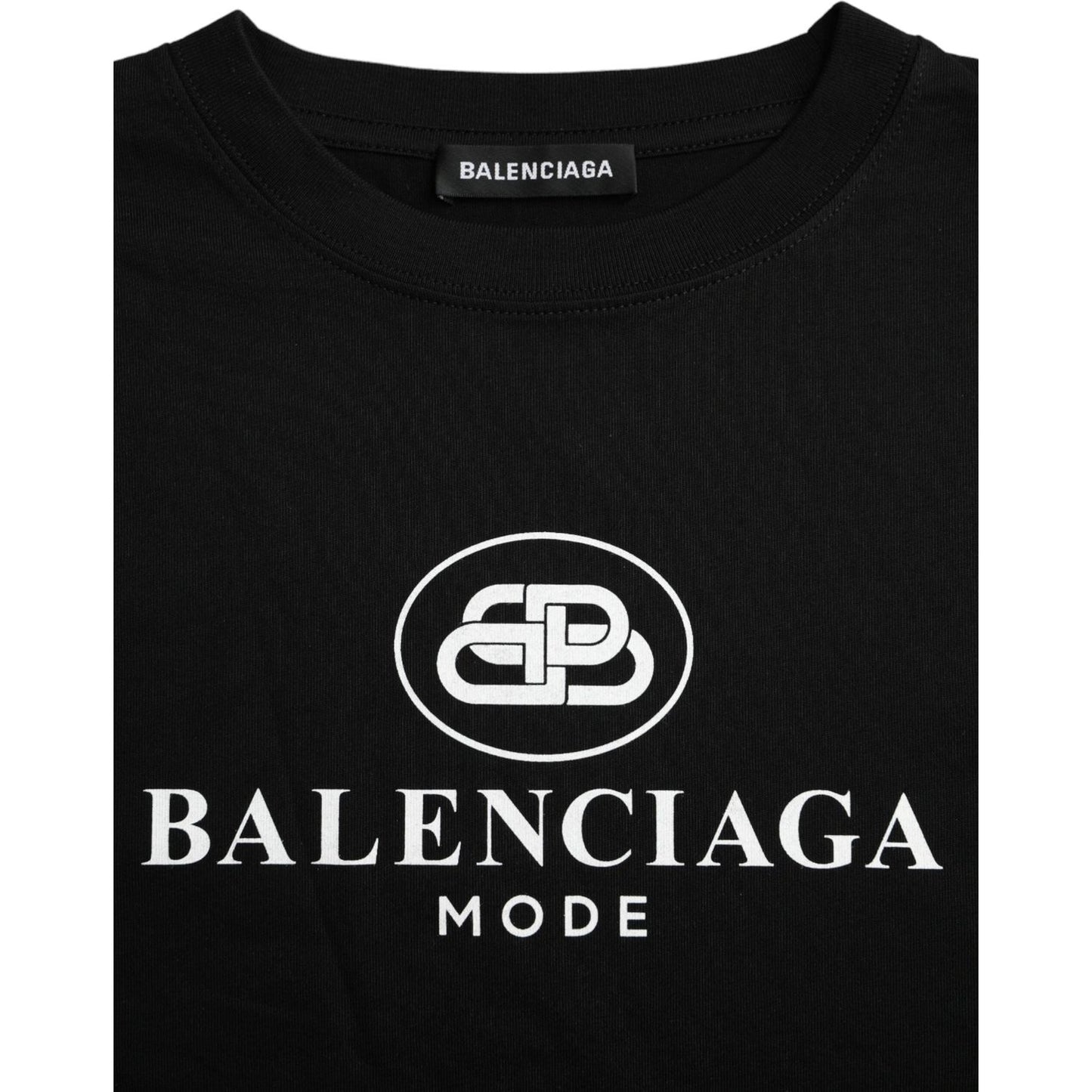 Balenciaga Black Cotton Logo Crew Neck Short Sleeves T-shirt TSH84947-XXS