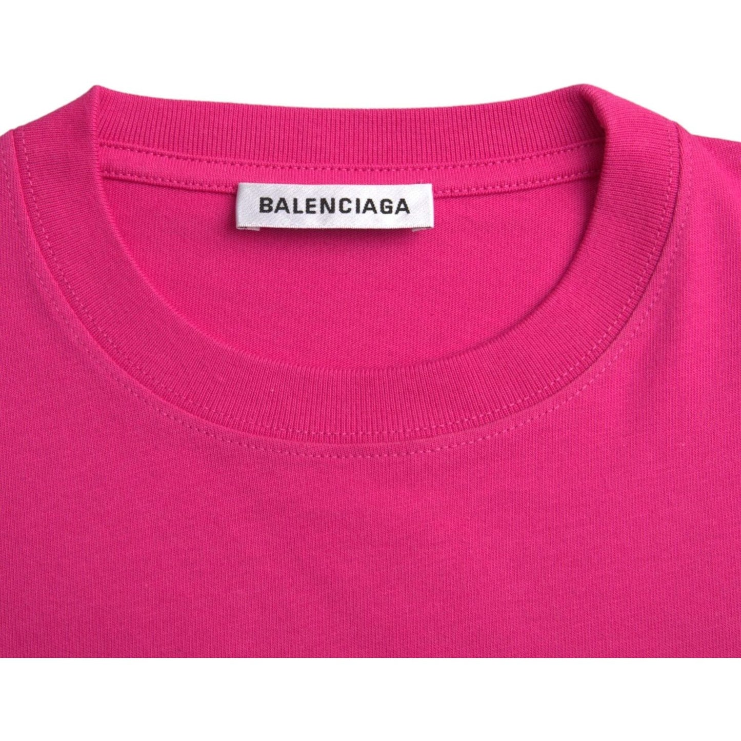 Balenciaga Pink Cotton Crew Neck Short Sleeves Tee Top T-shirt TSH85044-S