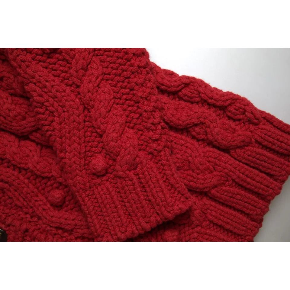 Dolce & Gabbana Red Wool Knit Button Down Cardigan Sweater JKT3569-42