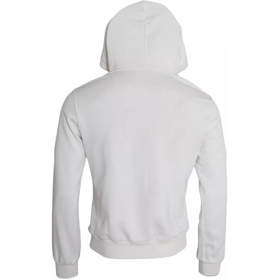 Dolce & Gabbana White Caesar Cotton Hooded Pullover Sweater TSH85063-48