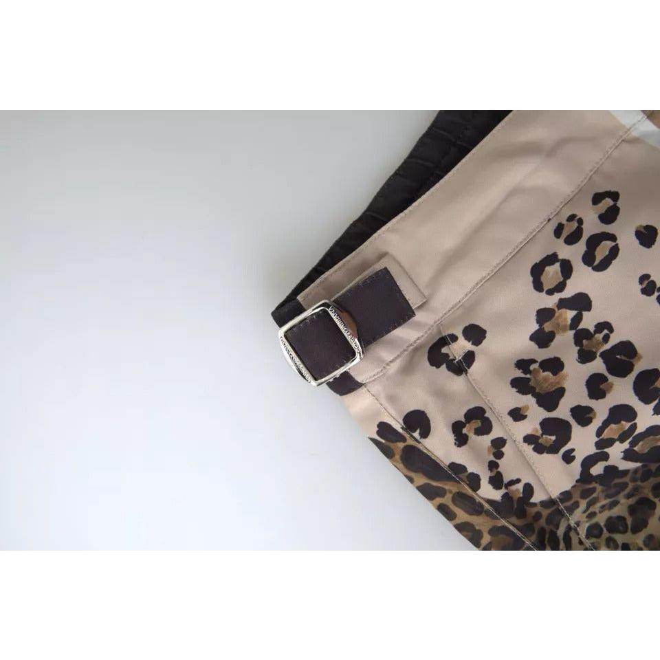 Dolce & Gabbana Dark Brown Leopard Beachwear Swimwear Shorts BIK1701-44