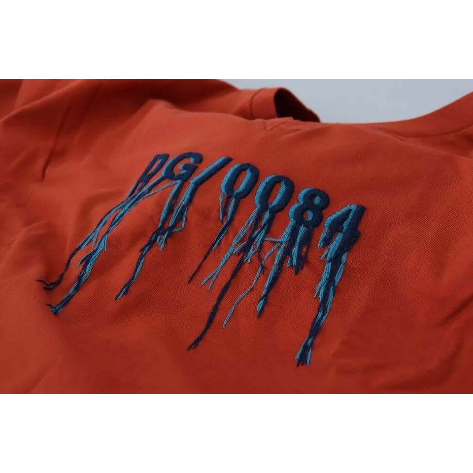 تي شيرت Dolce &amp; Gabbana من القطن بتطريز شعار أحمر