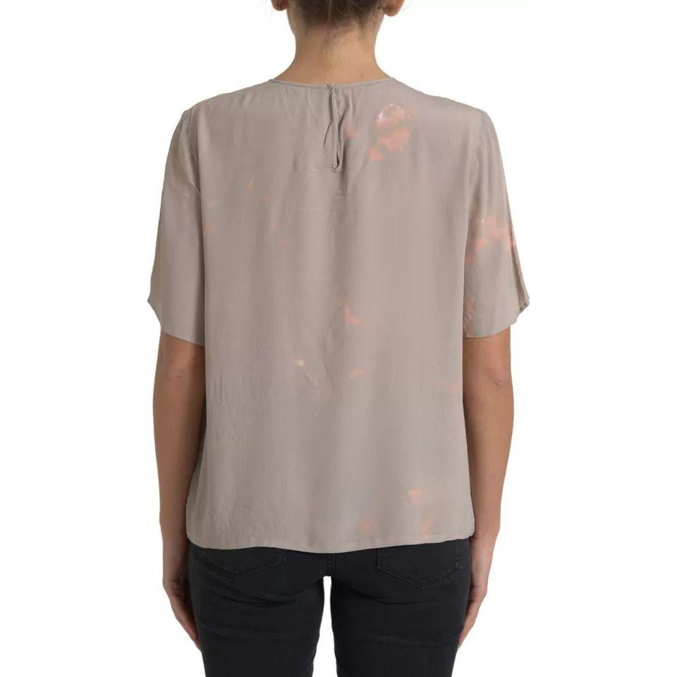 Dolce & Gabbana Brown Round Neck Short Sleeve Blouse Top TSH83325-48