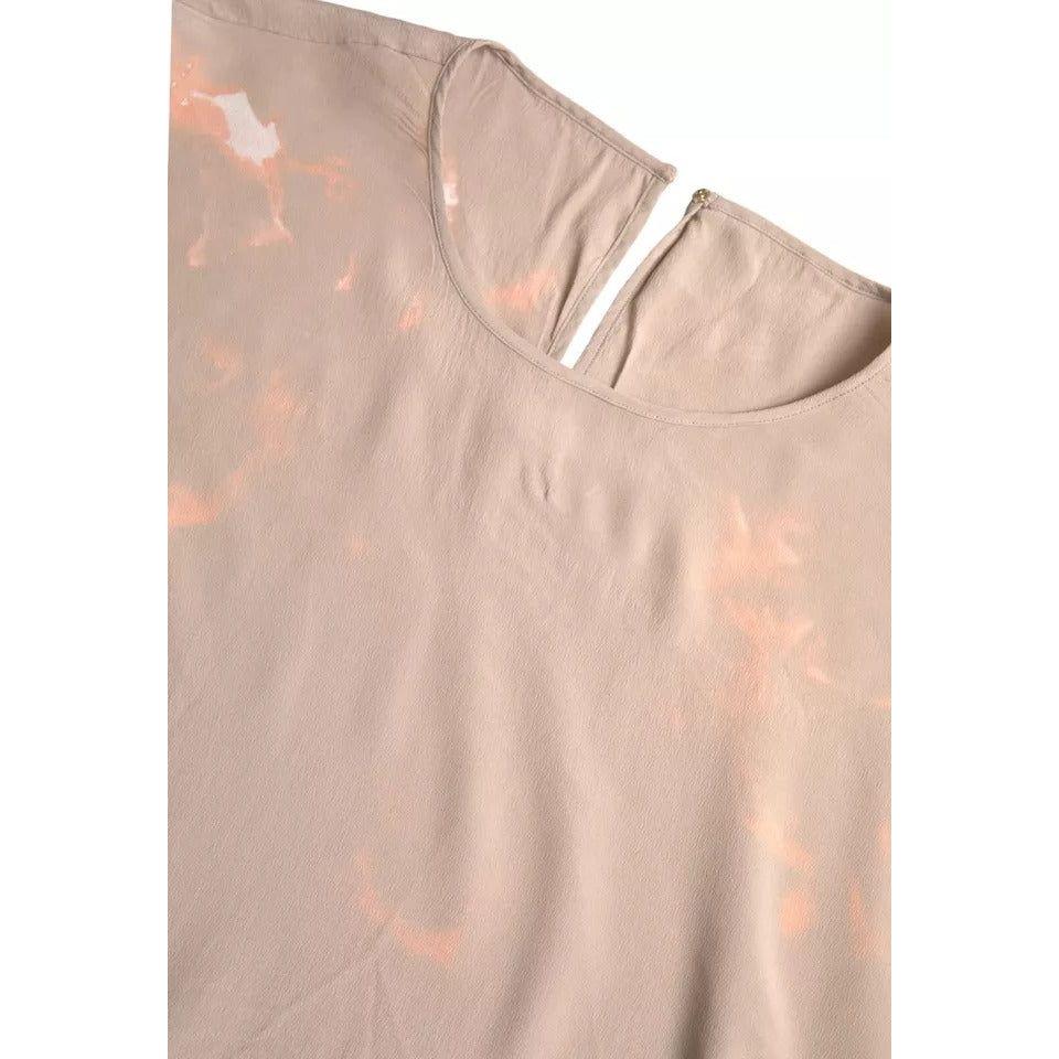 Dolce & Gabbana Brown Round Neck Short Sleeve Blouse Top TSH83325-48
