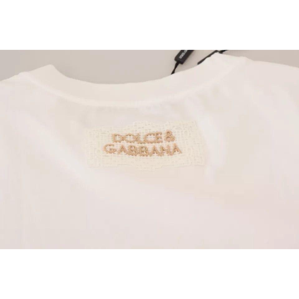 Dolce & Gabbana Optical White Printed Short Sleeves Top TSH83020-44