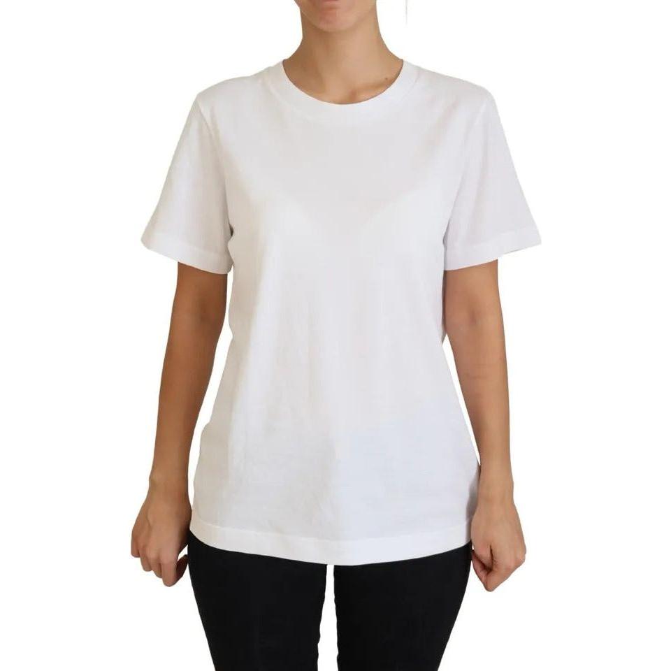 Dolce & Gabbana Optical White Printed Short Sleeves Top TSH83020-44