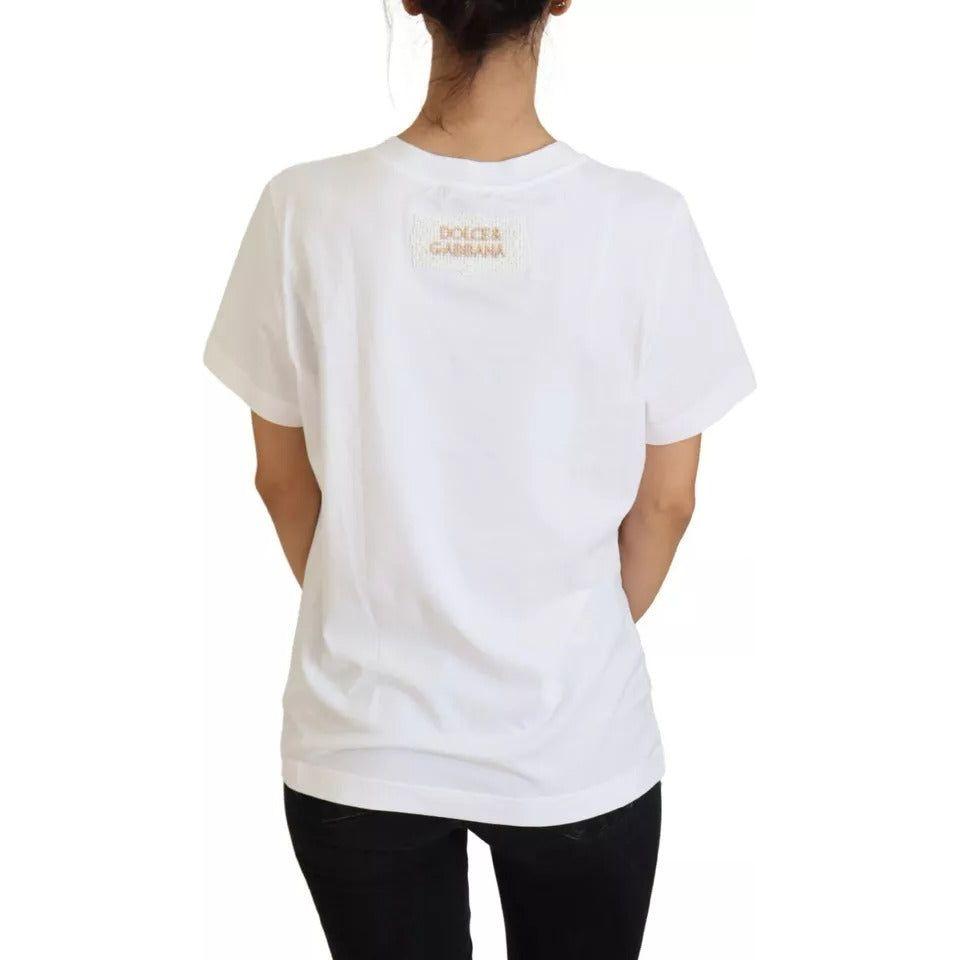 Dolce & Gabbana Optical White Printed Short Sleeves Top TSH83020-44
