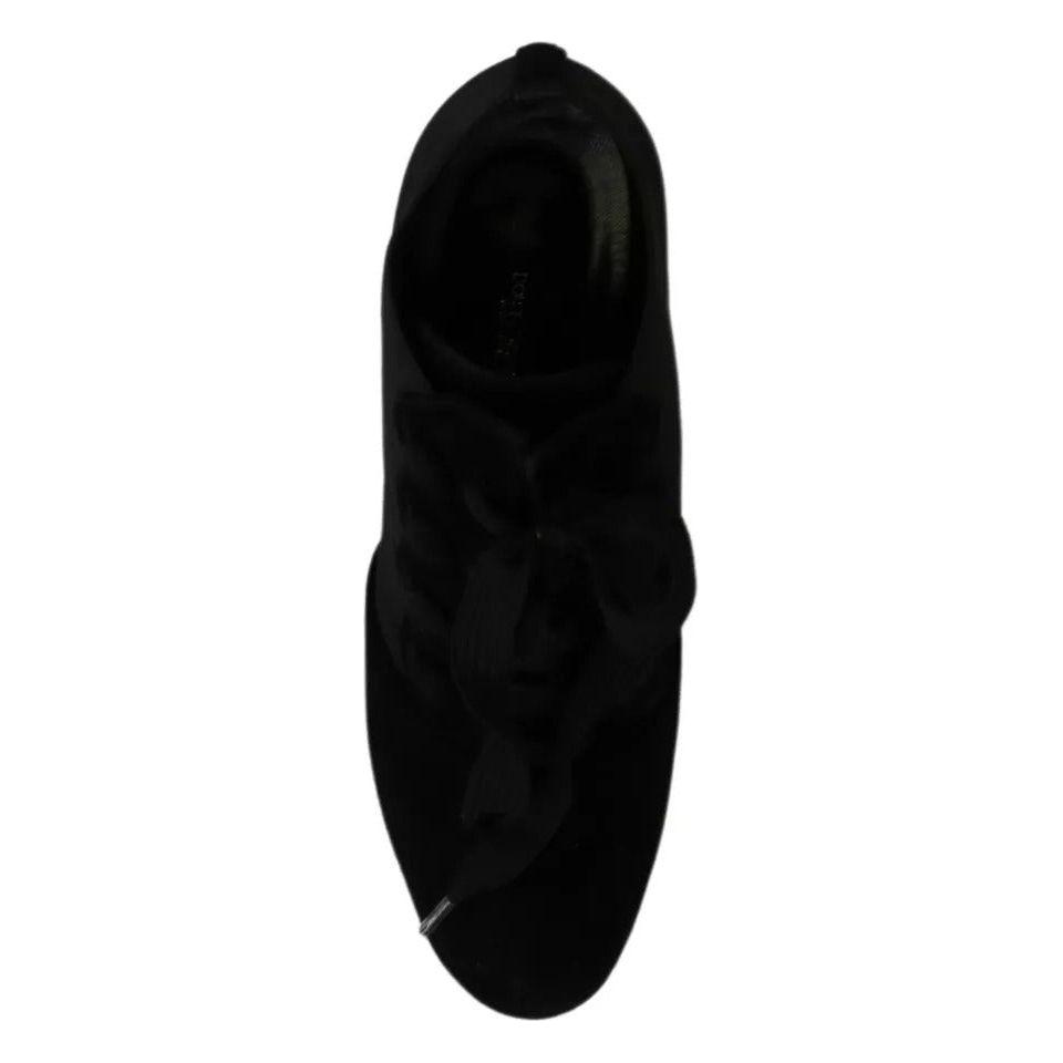 حذاء بوت قصير من الجلد المدبوغ باللون الأسود من دولتشي آند غابانا