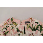 Dolce & Gabbana Pink Lily Viscose Sheath Knee Length Dress DR28781-40