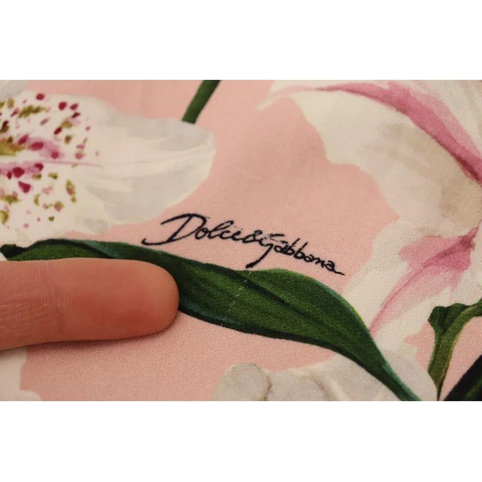 Dolce & Gabbana Pink Lily Viscose Sheath Knee Length Dress DR28781-40