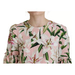 Dolce & Gabbana Pink Lily Viscose Sheath Knee Length Dress DR28781-40