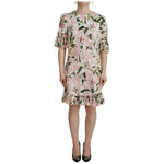 Dolce & Gabbana Pink Lily Viscose Sheath Knee Length Dress DR28781-40