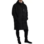 Dolce & Gabbana Black Nylon Hooded Parka Coat Winter Jacket Dolce & Gabbana Black