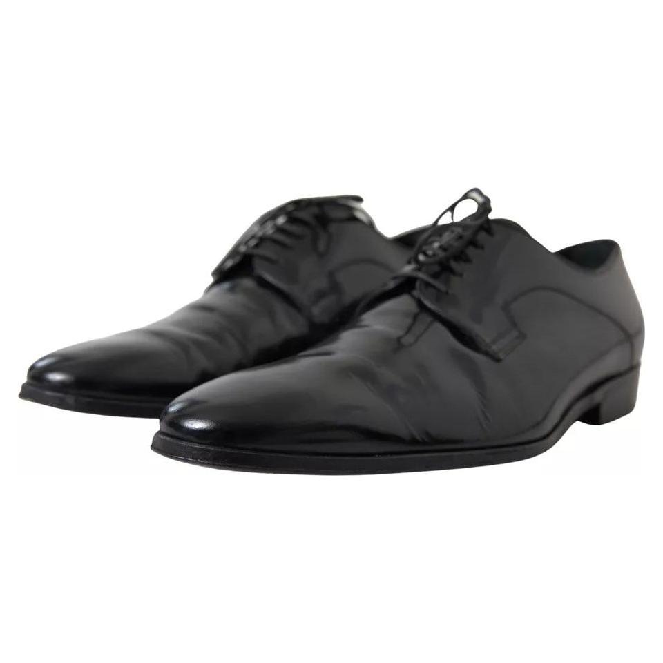 Dolce & Gabbana Black Polished Leather Formal Dress Shoes MV5139-44
